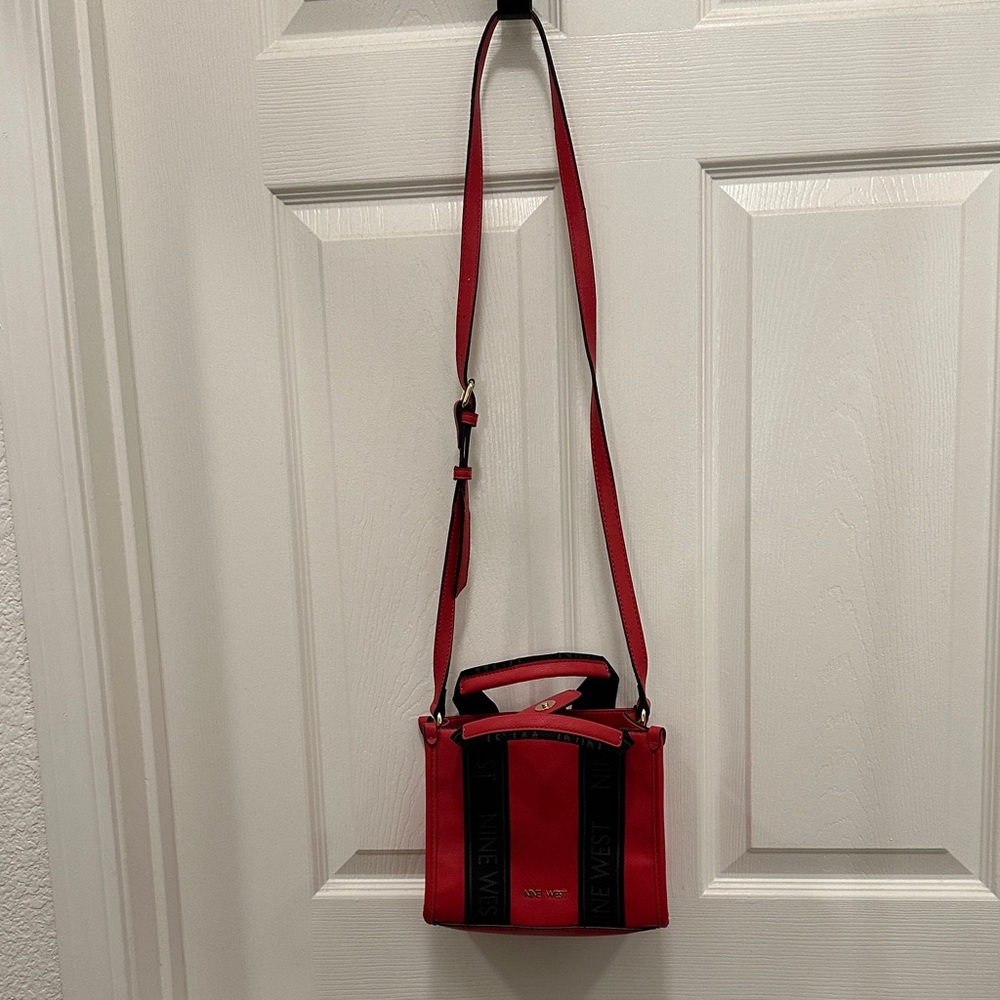 Nine West Bold Red and Black Crossbody Bag